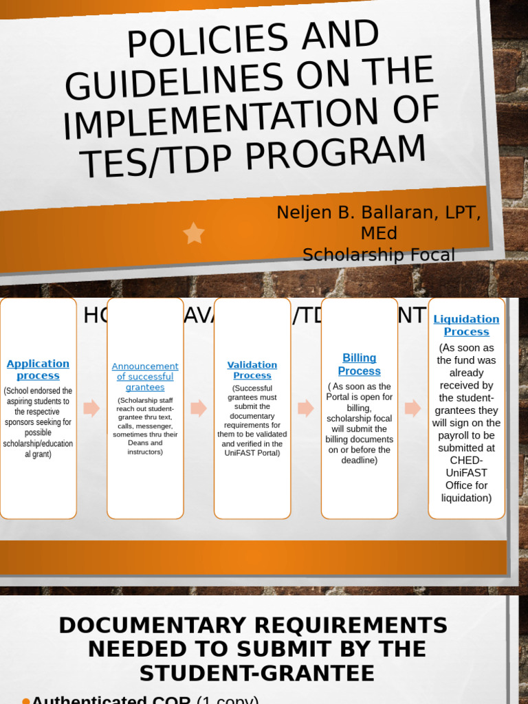 TES/TDP Grant Application Guidelines | PDF