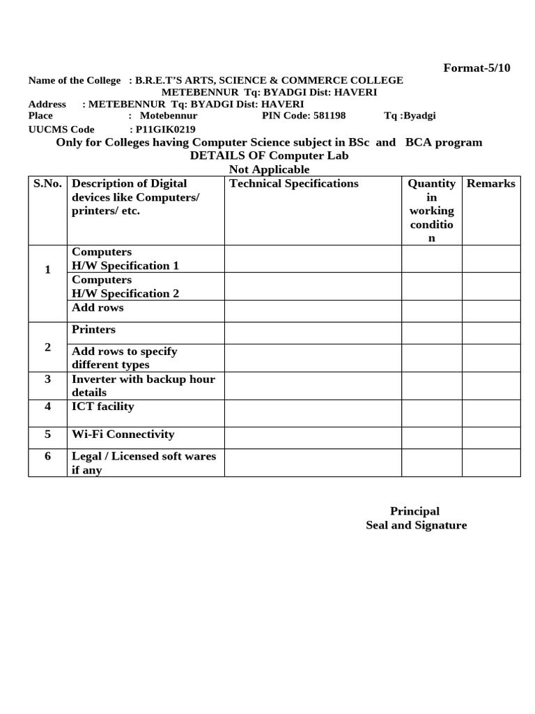 05 Computer Centre Details | PDF