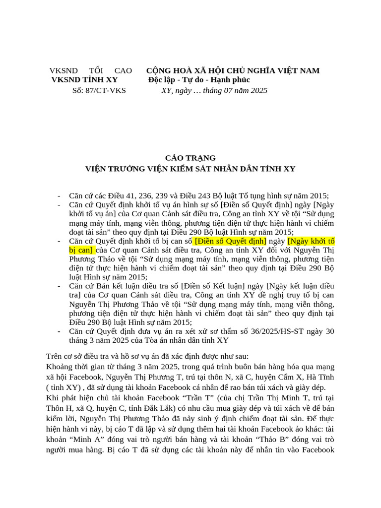 Cáo TR NG C A Vks | PDF