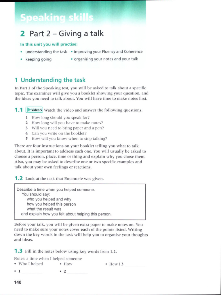 Speaking - Part 2 - Giving A Talk | PDF