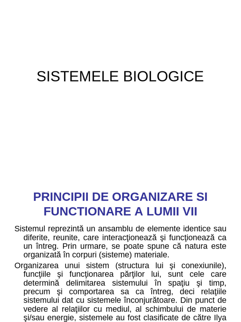 c2. Sisteme Biologice. 1 | PDF