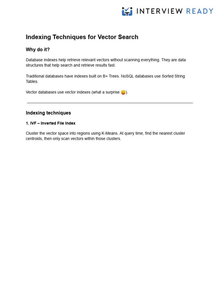 Vector Search Indexing Techniques Explained | PDF | Cluster Analysis ...