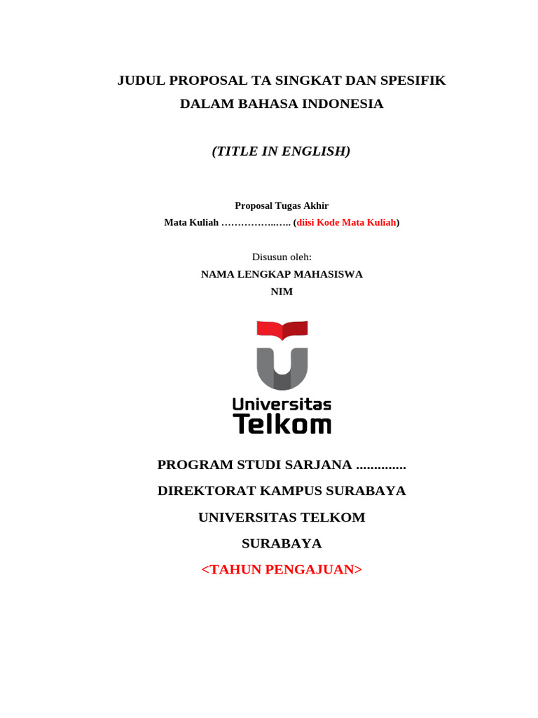 Template Proposal TA (UPPS TUS) | PDF
