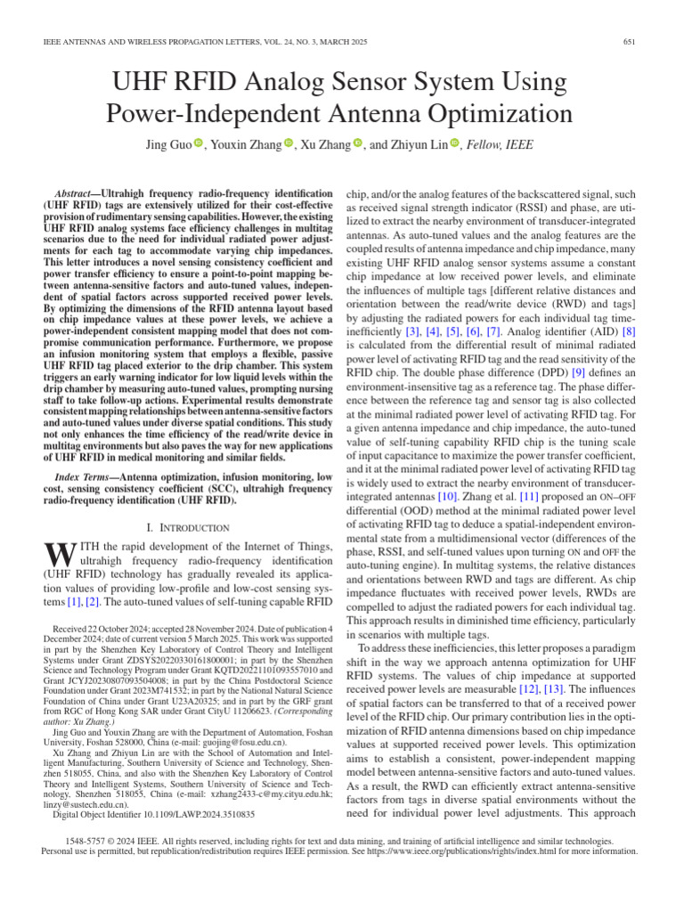 UHF RFID Sensor System Optimization | PDF | Antenna (Radio) | Radio ...