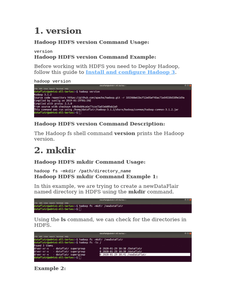 Essential Hadoop HDFS Commands Guide | PDF | File System | Apache Hadoop