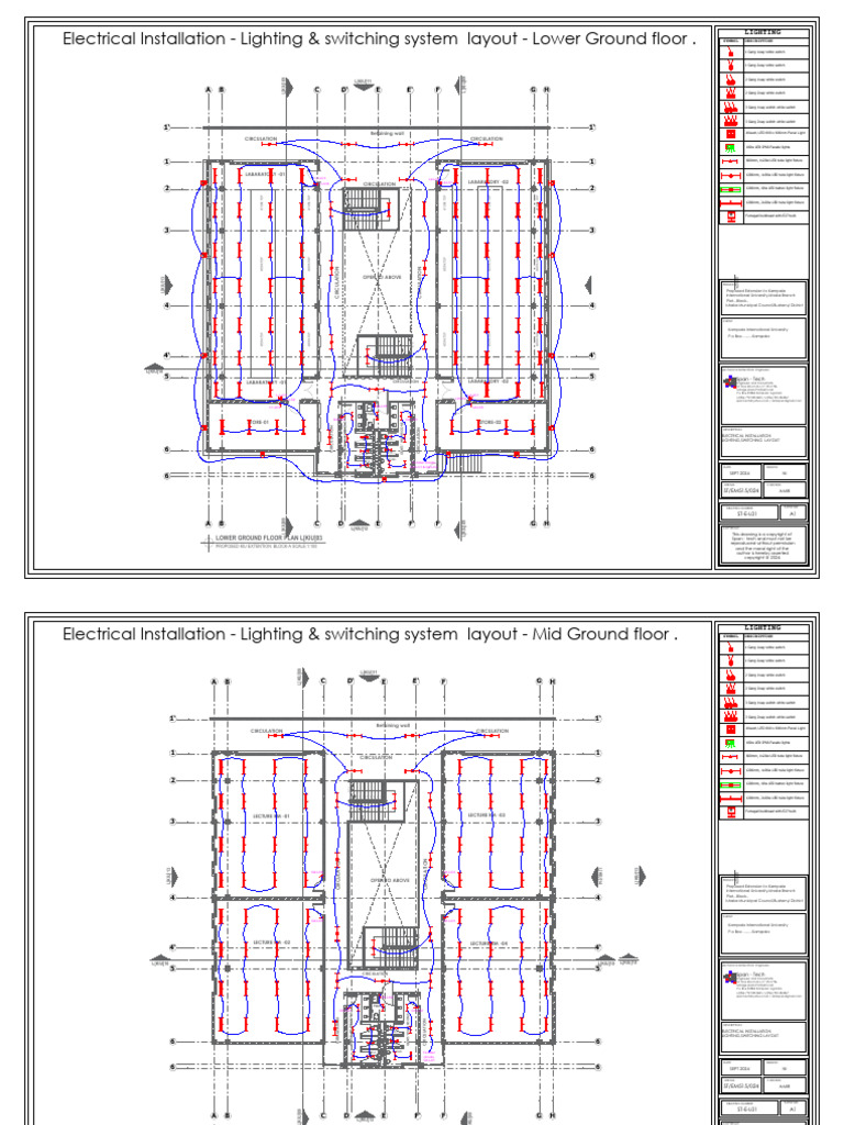 KIU Extension Electrical Layout Plans | PDF | Building Technology ...