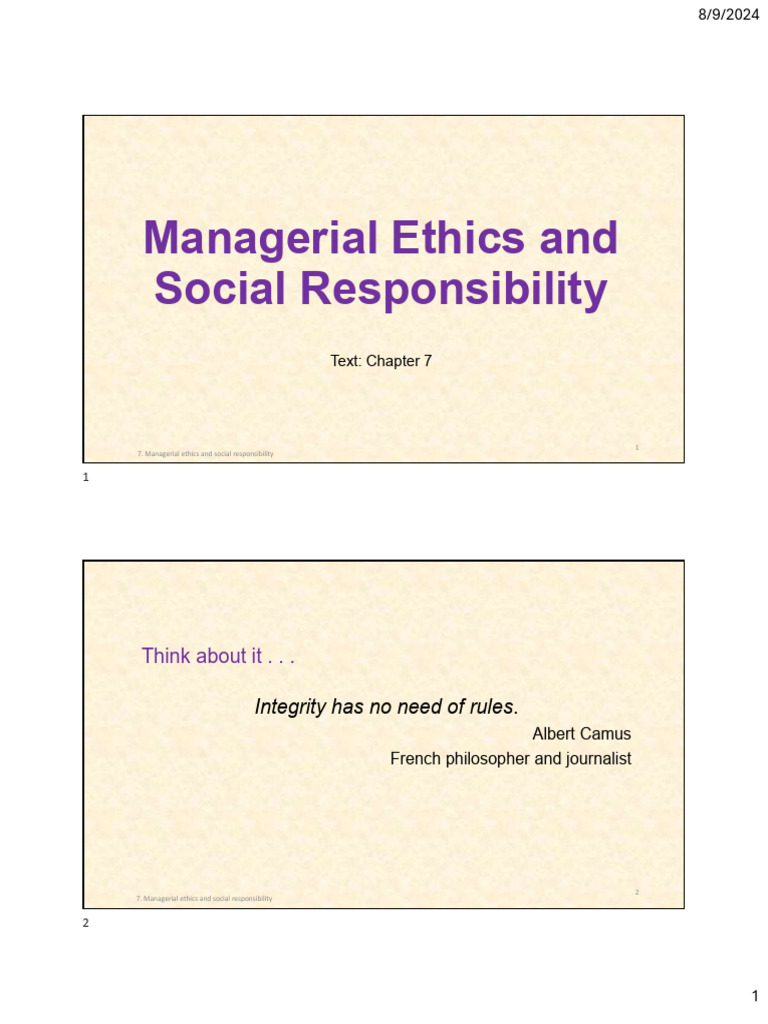 Managerial Ethics in Global Business | PDF | Corporate Social ...
