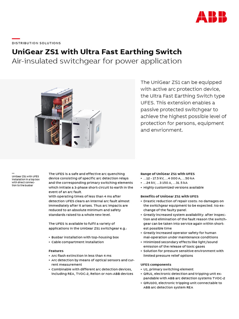 UniGear ZS1 With UFES Leaflet 1VLC000055 RevC en | PDF | Electrical ...