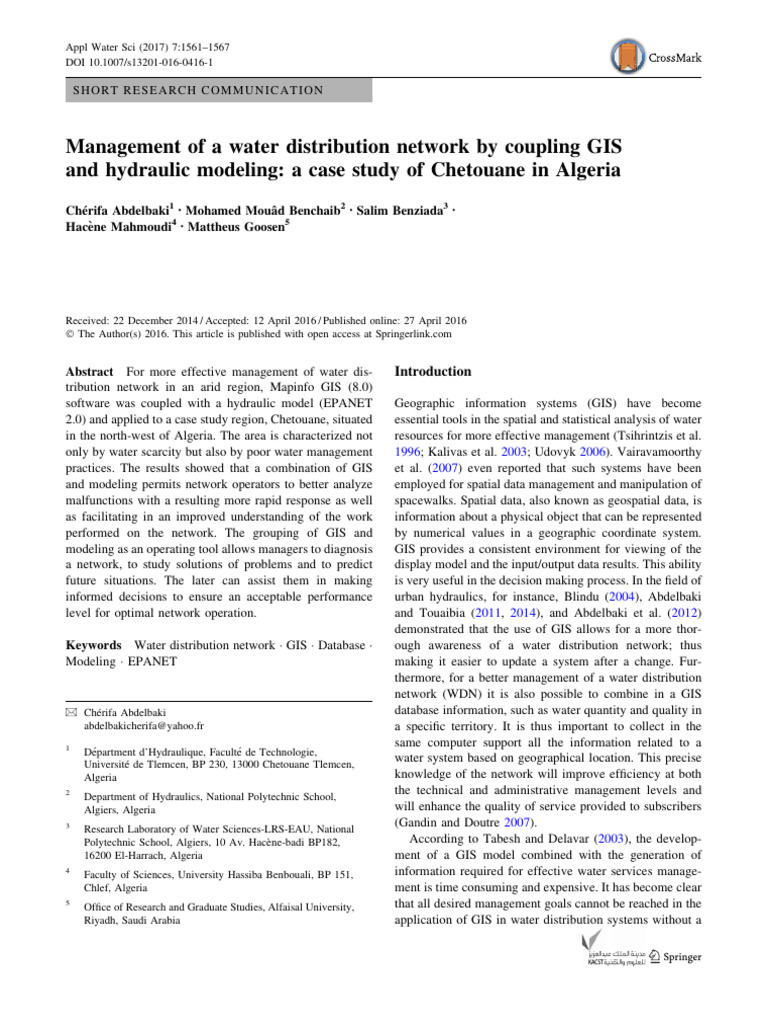 GIS and Hydraulic Modeling for Water Management | PDF | Geographic ...
