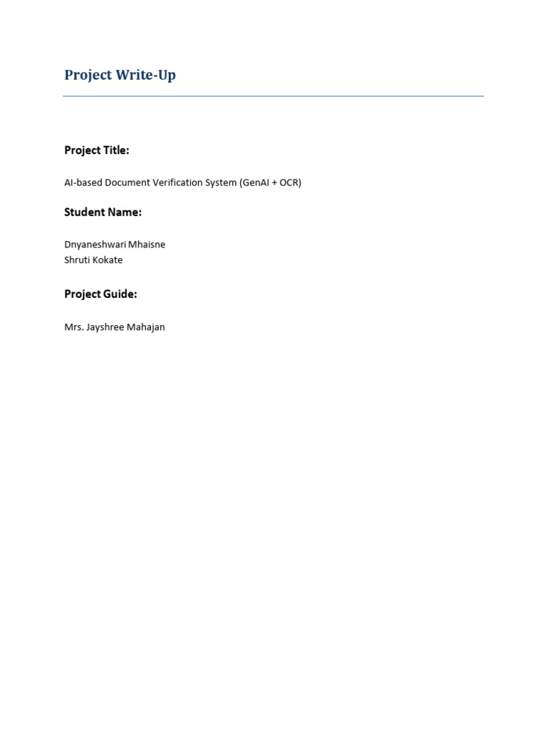 AI Document Verification System | PDF | Optical Character Recognition ...