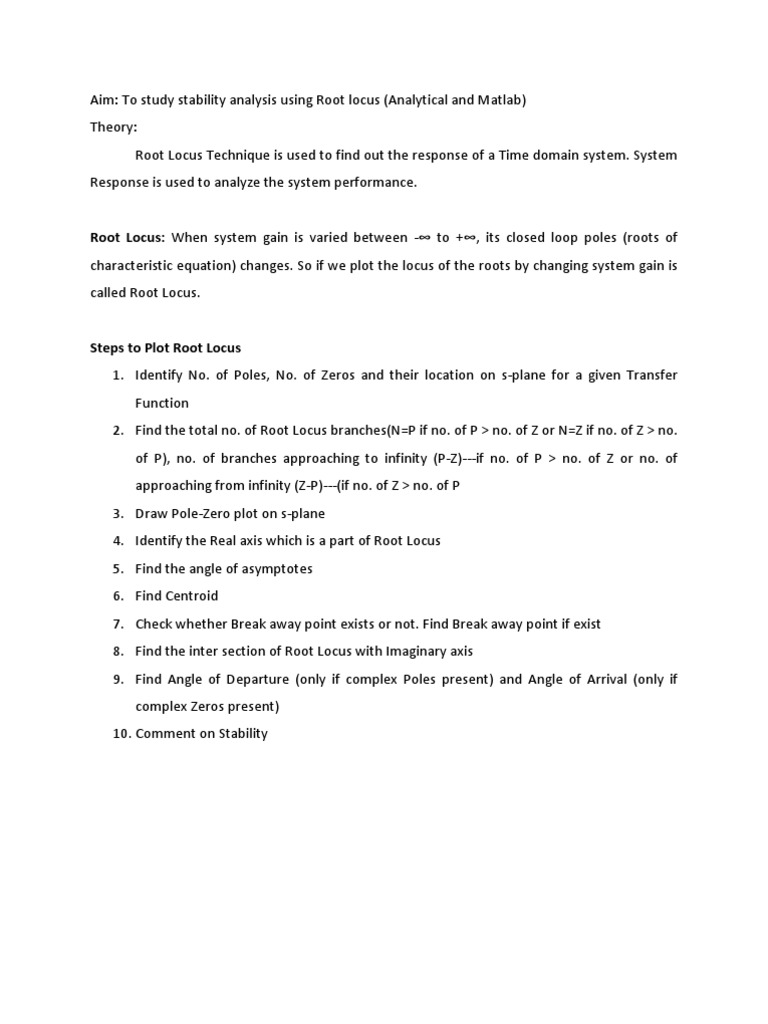 Root Locus Stability Analysis Guide | PDF