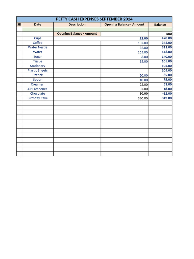 Petty Cash Expenses Summary 2024-2025 | PDF | Candy | Foods