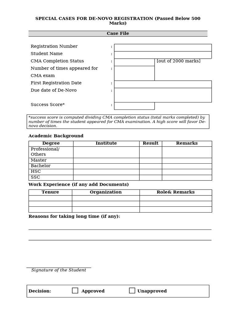 De-Novo Registration Case Evaluation | PDF