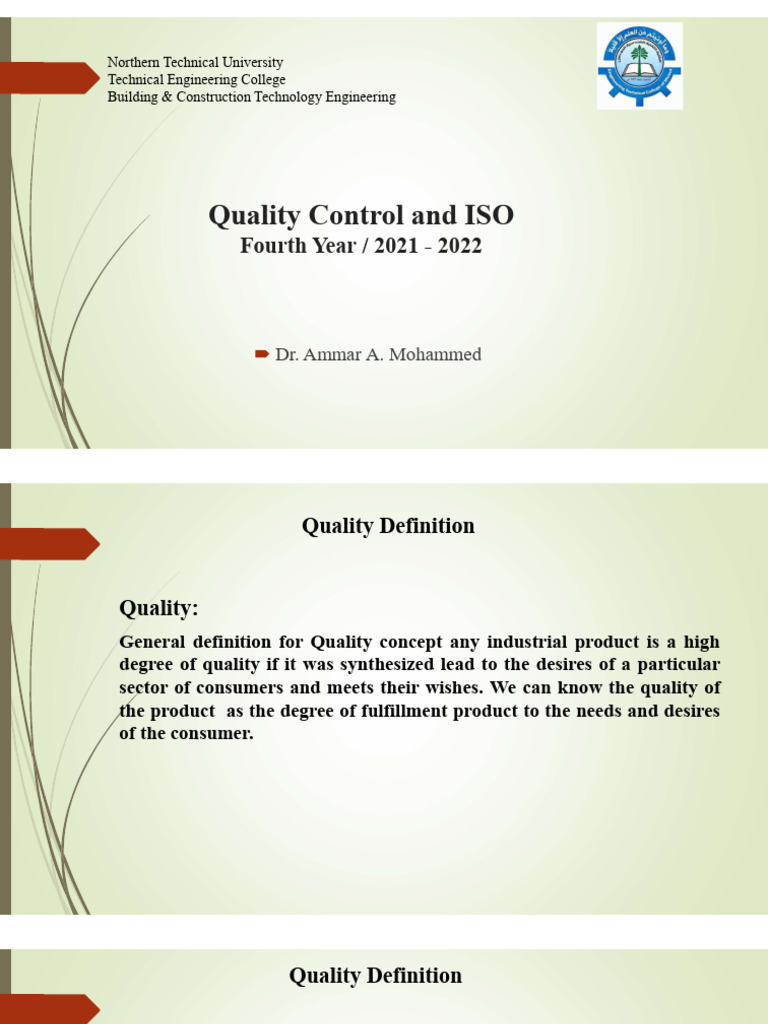 Understanding Quality Control and Standards | PDF