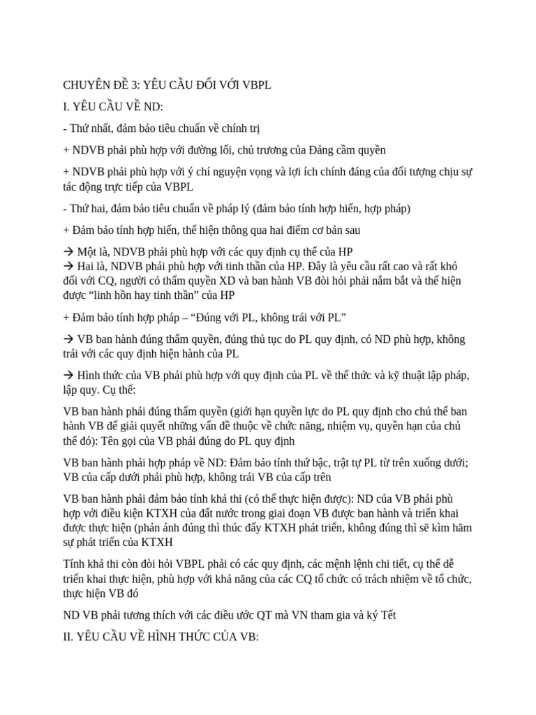 Note XD VBPL | PDF