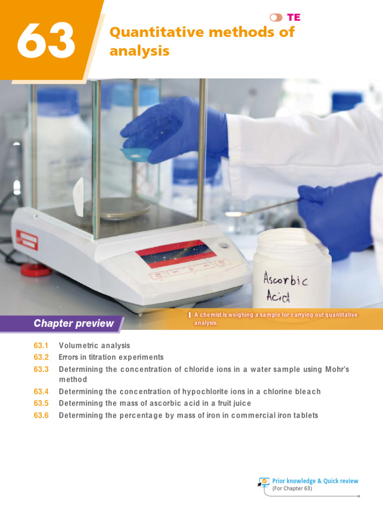 63 - Quantitative Methods of Analysis | PDF | Titration | Chemistry