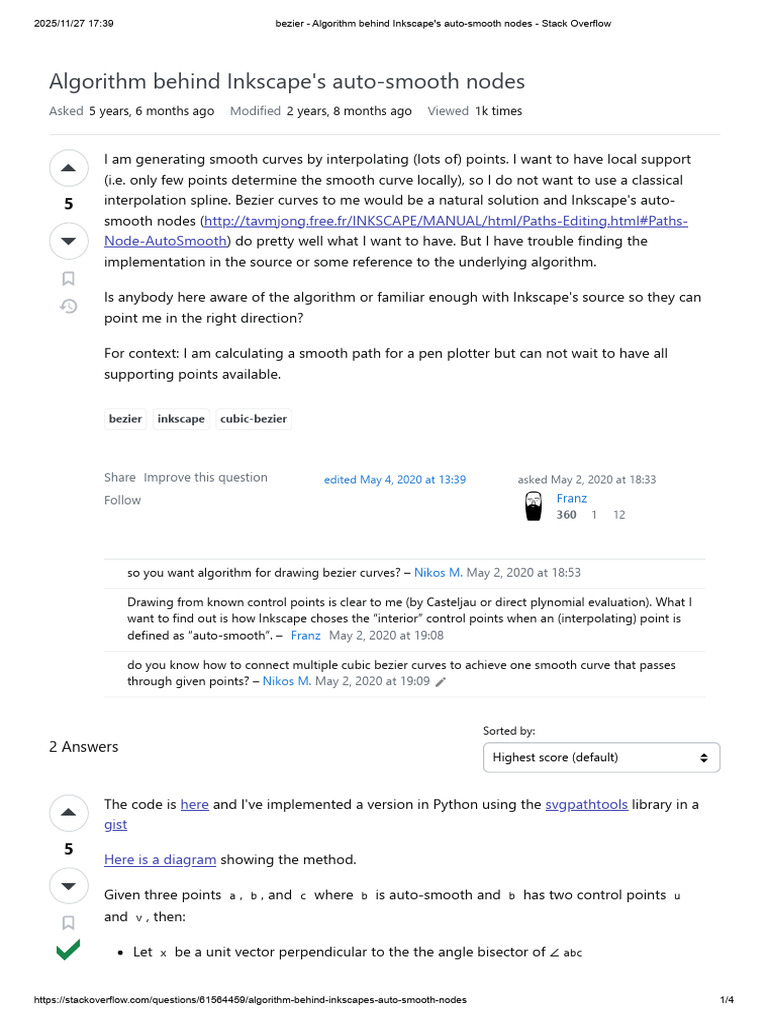 Inkscape Auto-Smooth Nodes Algorithm | PDF | Mathematical Analysis ...