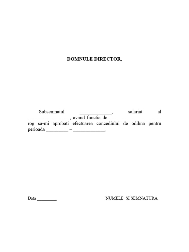 Cerere Concediu | PDF