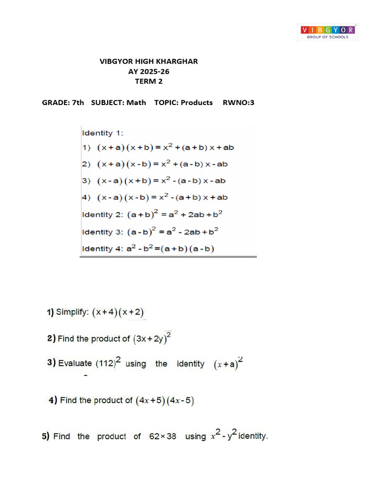 Grade 7 Math Products Answer Key | PDF