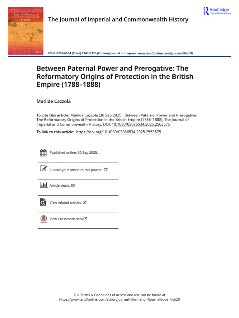 Between Paternal Power and Prerogative | PDF | British Empire ...