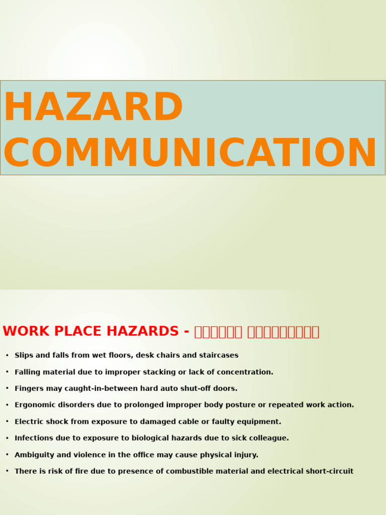 Workplace Hazard Communication Guide | PDF | Personal Protective ...