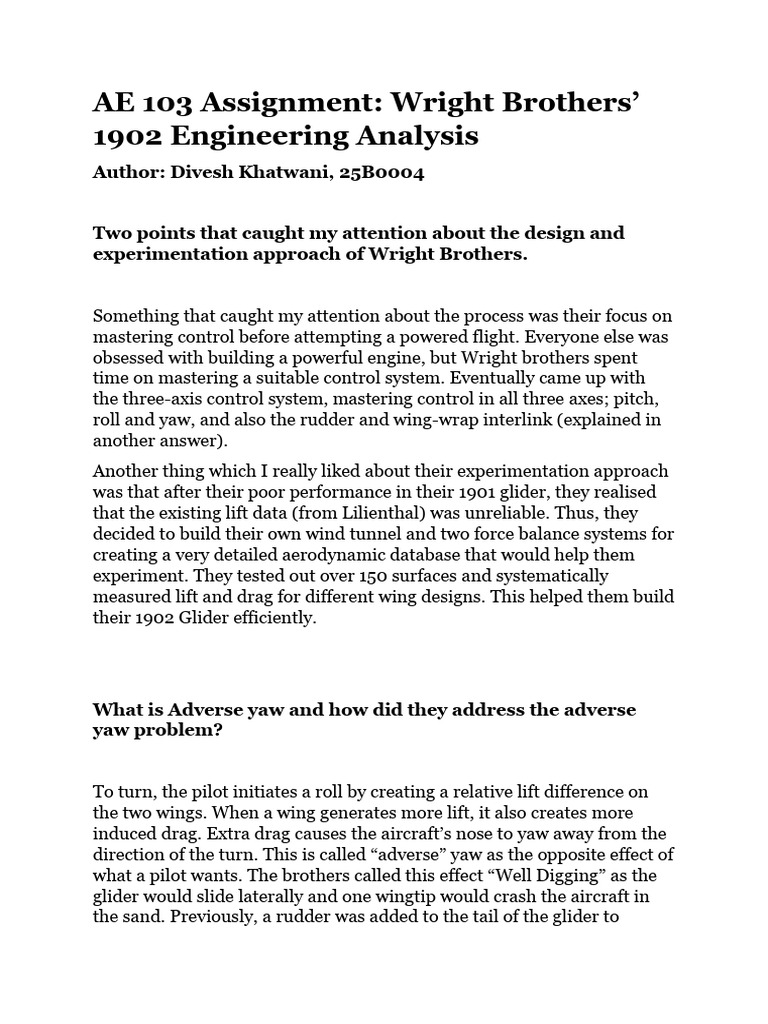 Wright Brothers' 1902 Engineering Insights | PDF | Wright Brothers ...