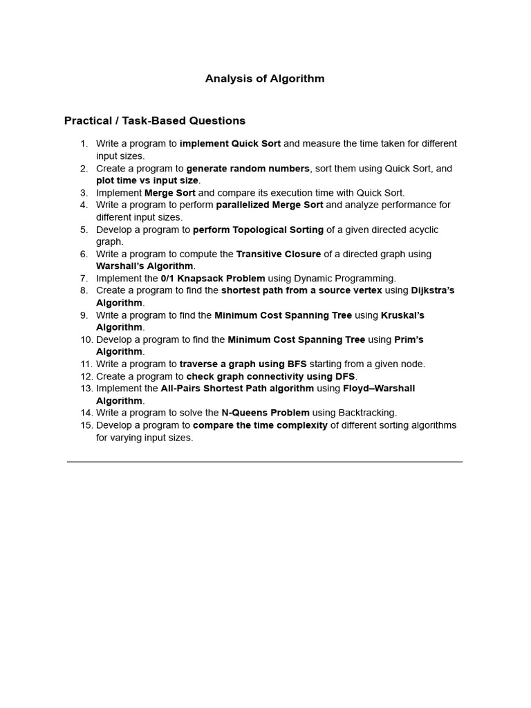 Algorithm Analysis and Implementation Guide | PDF
