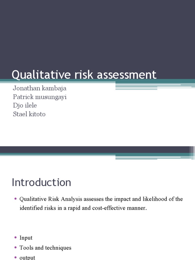 Qualitative Risk Assessment Overview | PDF | Risk | Risk Management