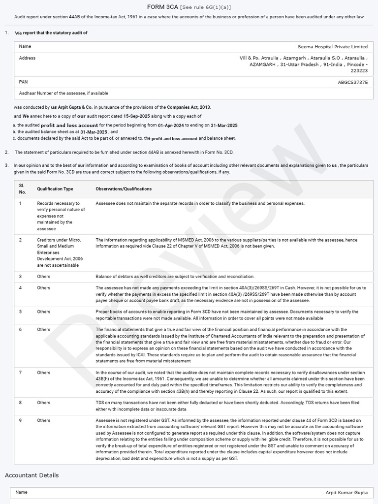 F3CA Preview | PDF | Audit | Payments