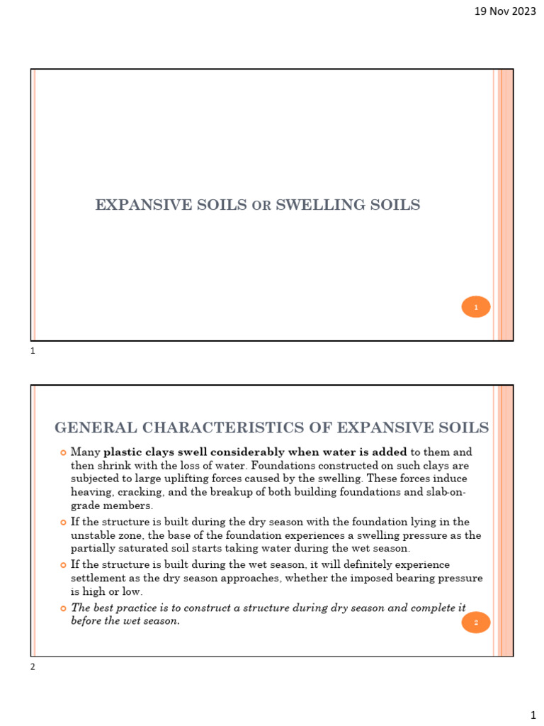 Expansive Soils: Characteristics & Foundations | PDF | Applied And ...