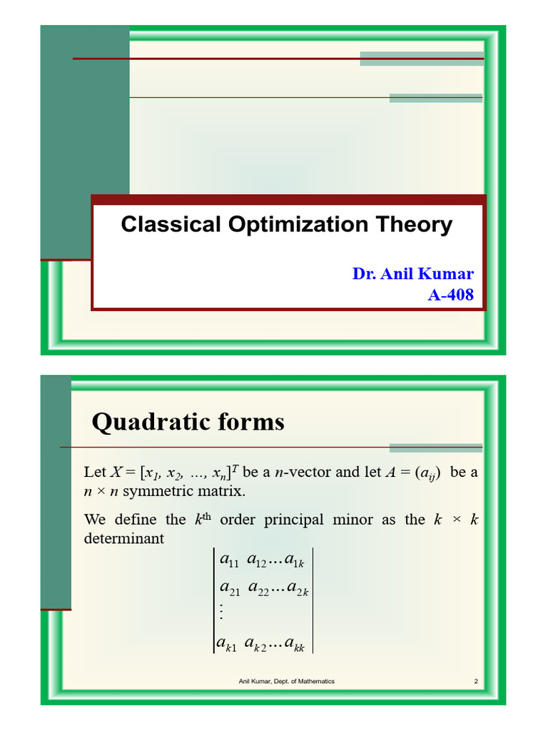Classical Optimization Theory Explained | PDF | Mathematics ...