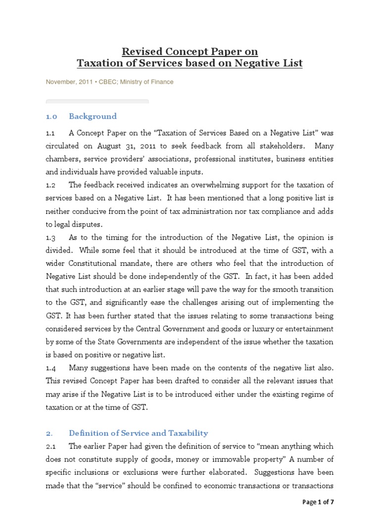 Negative List | PDF