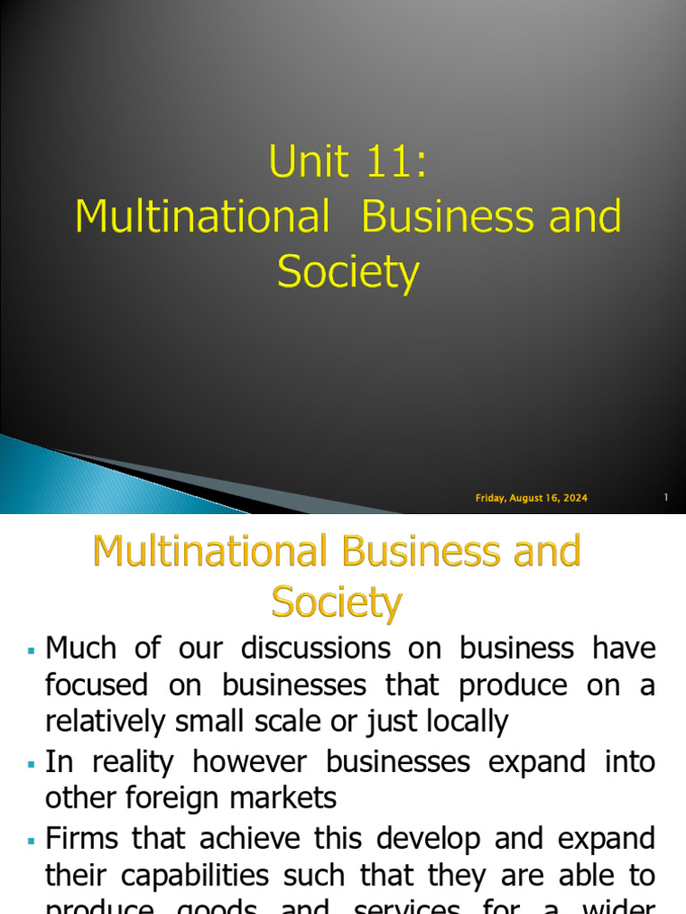 Strategies for Multinational Expansion | PDF | Multinational ...