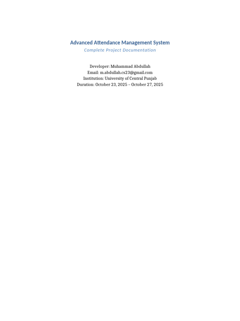 Advanced Attendance Management System | PDF | Word Press | Databases
