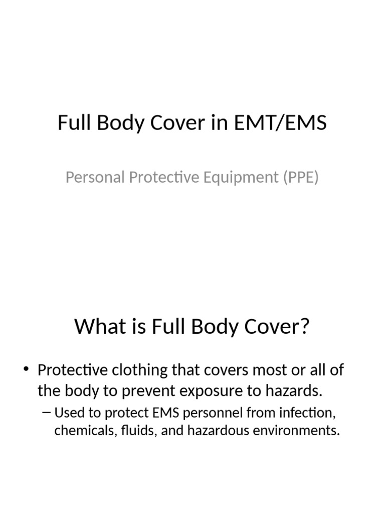 Full Body Cover EMT PPE | PDF