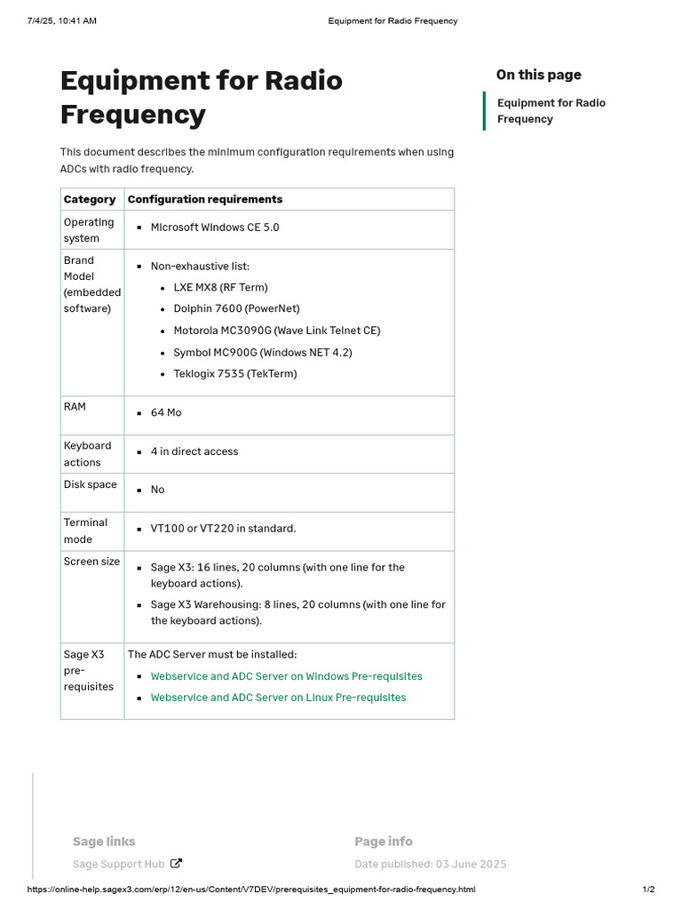 Radio Frequency Equipment Requirements | PDF | Computer Terminal ...
