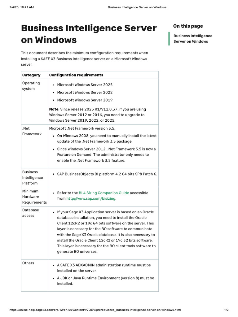 Business Intelligence Server On Windows | PDF | Microsoft Windows ...