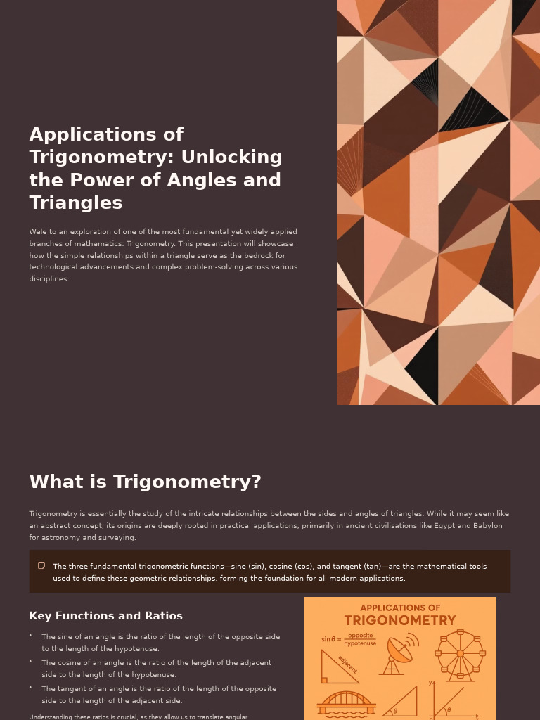 Applications of Trigonometry Unlocking The Power of Angles and ...