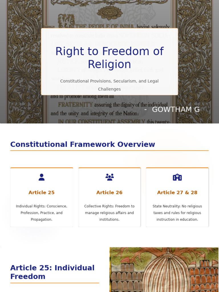 Right To Freedom of Religion | PDF | Secularism | Separation Of Church ...