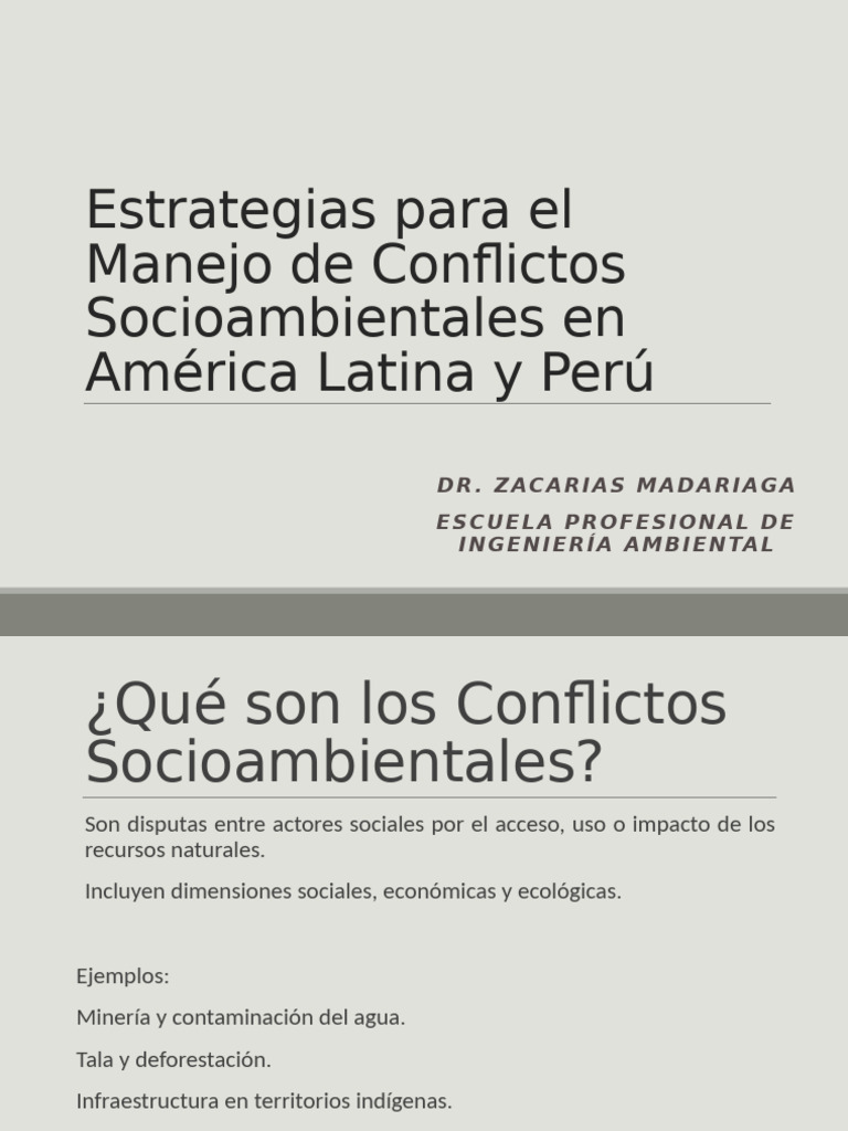 Gestion de Los Conflictos Socio Ambientales | PDF | Entorno natural ...