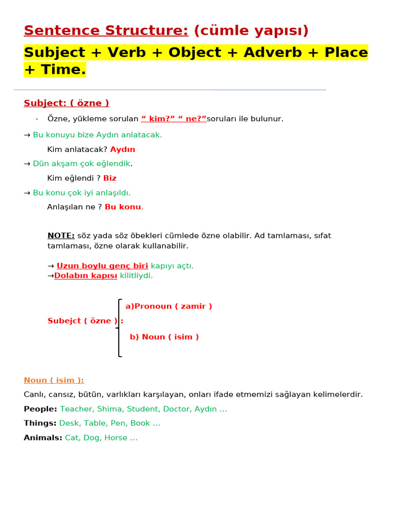 1 - Sentence Structure | PDF