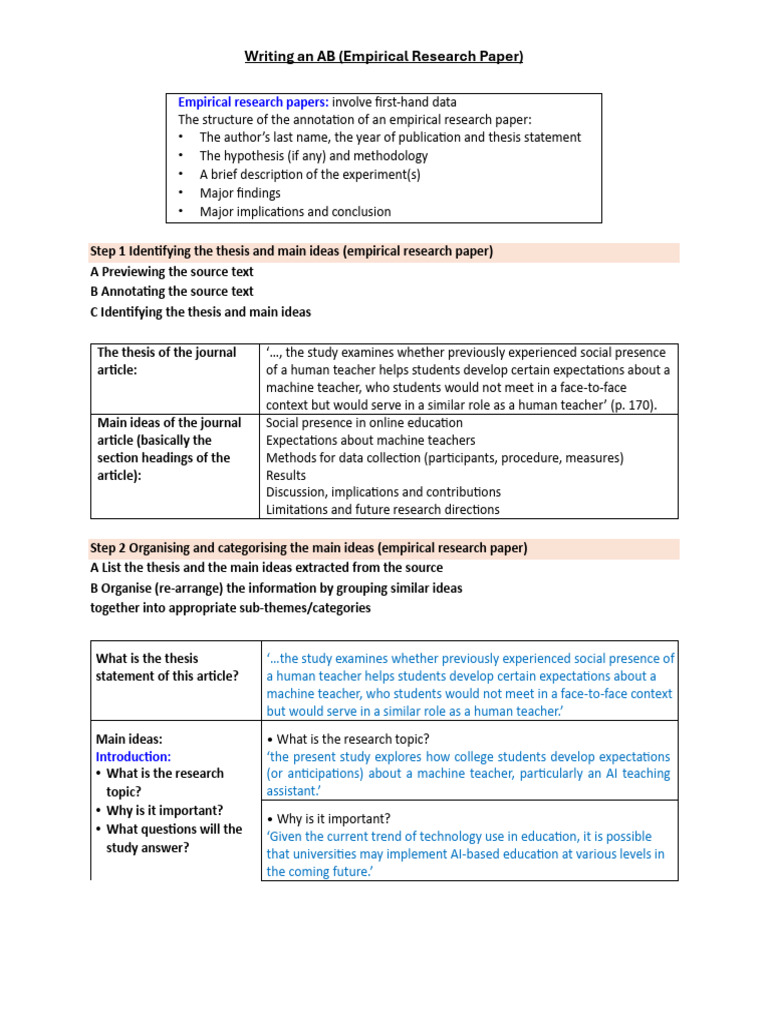 Guide to Writing an Empirical Research Paper | PDF | Intelligence (AI ...