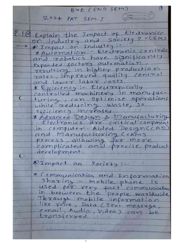 Paper Solution BXE 2024 Pat End SEM | PDF
