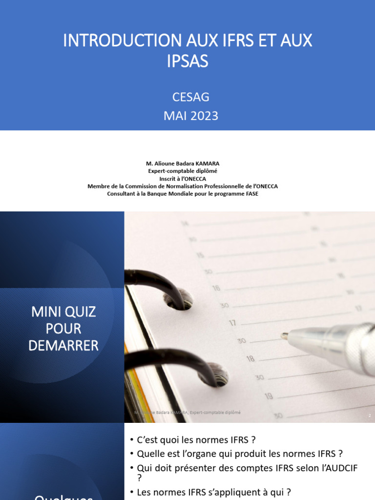 Introduction aux normes IFRS et IPSAS | PDF | Normes internationales d ...