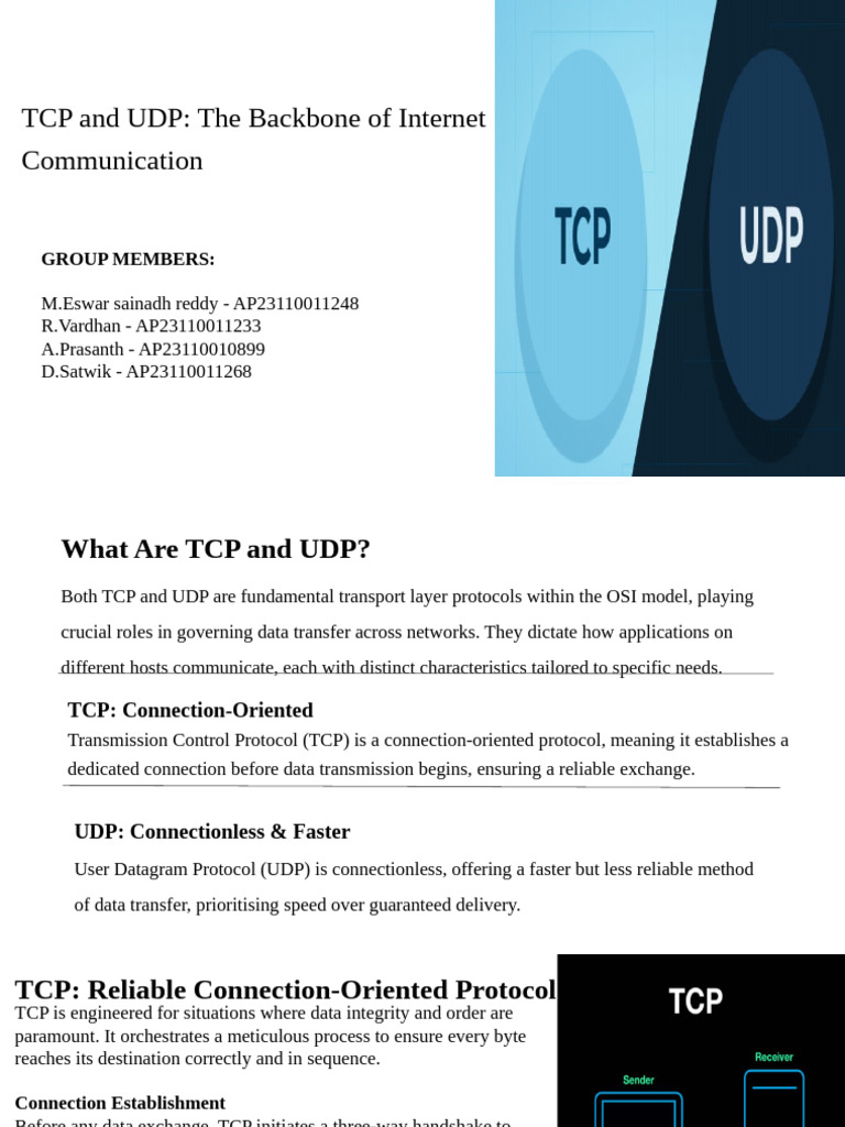 TCP vs UDP: Key Protocol Differences | PDF | Transmission Control ...