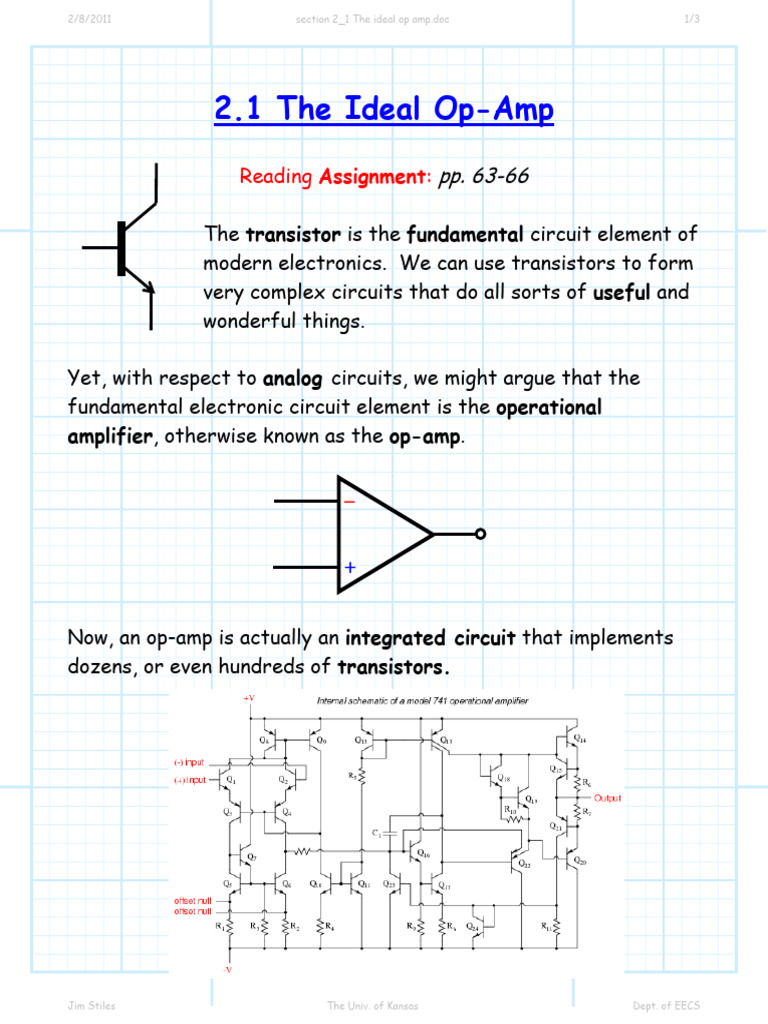Section 2 - 1 The Ideal Op Amp | PDF