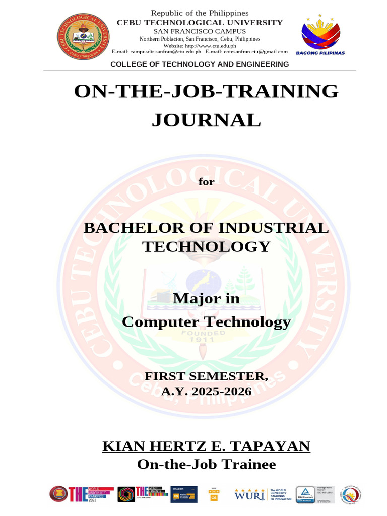 OJT Journal for Bachelor of Industrial Technology | PDF