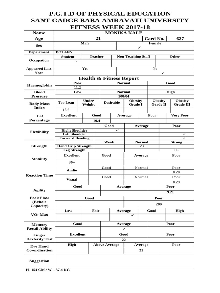 Fitness Week Format | PDF | Obesity | Hand