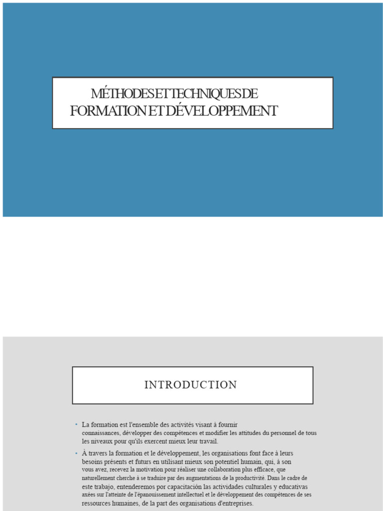 Méthodes de Formation et Développement RH | PDF | Apprentissage ...