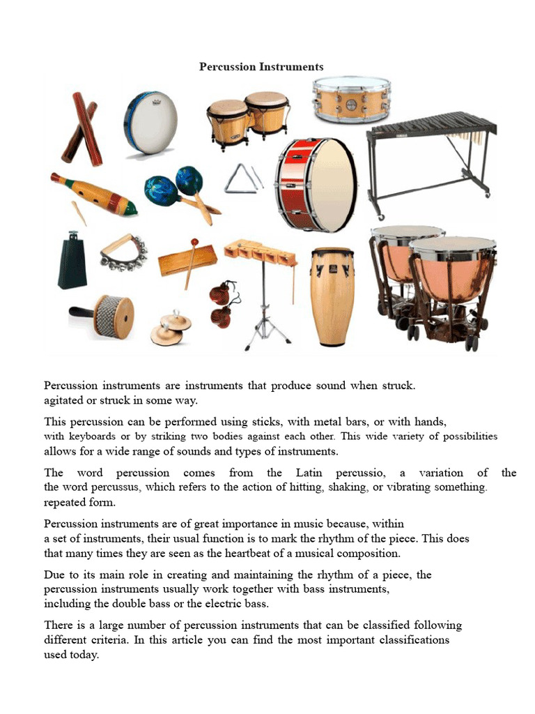 Essential Guide to Percussion Instruments | PDF | Musical Instruments ...
